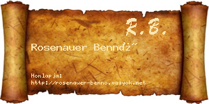 Rosenauer Bennó névjegykártya